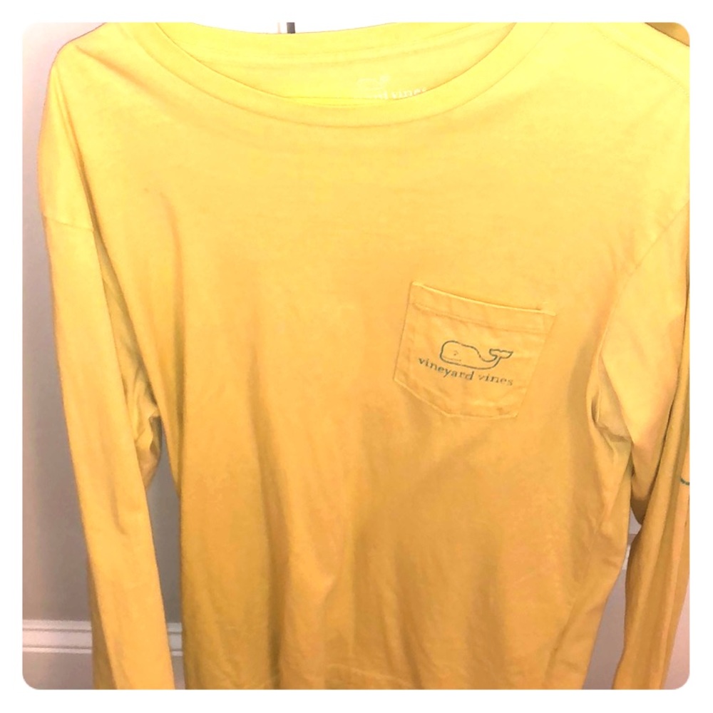 Vineyard Vines Long Sleeve Tee. Yellow.